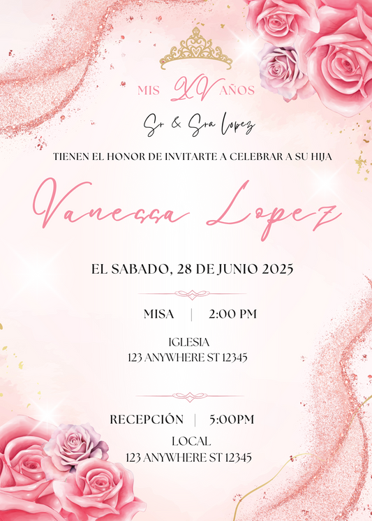 ROSE GOLD XV - INVITATION